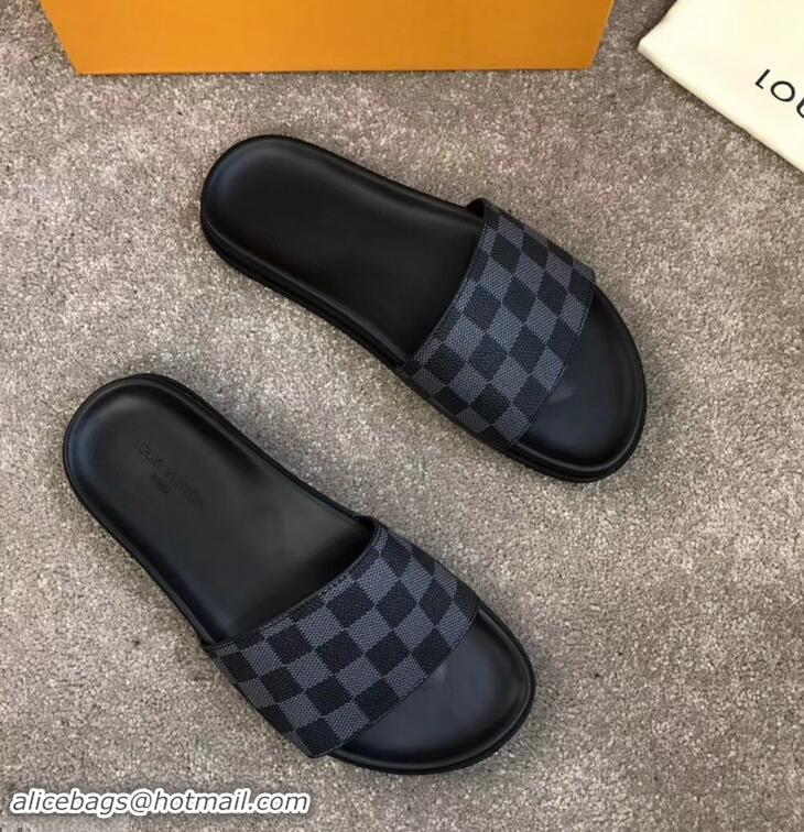 Imitation Louis Vuitton Waterfront Rubber Mules LV96727 Damier Graphite Canvas