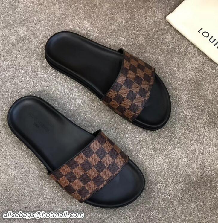 Perfect Discount Louis Vuitton Waterfront Rubber Mules LV96727 Damier Ebene Canvas