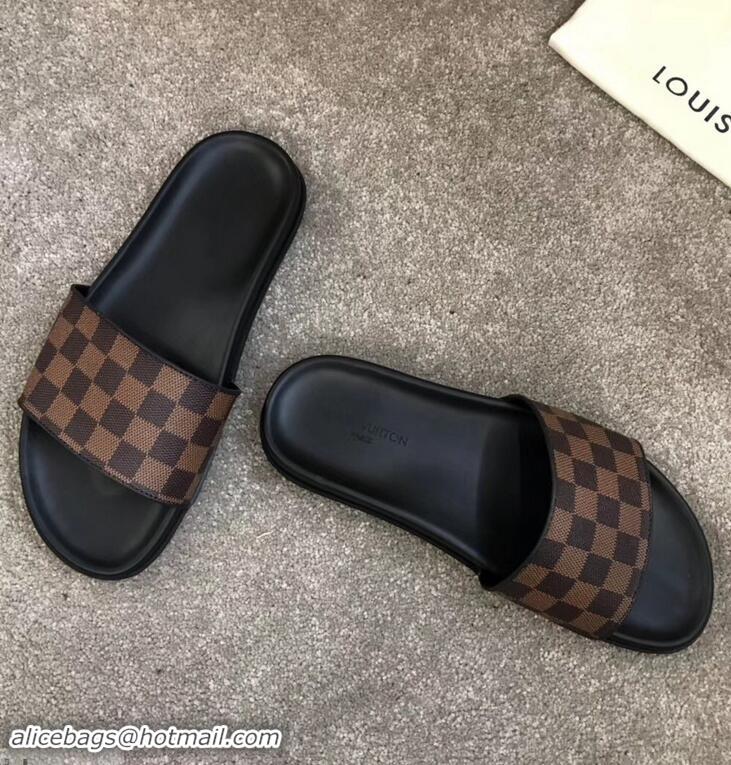 Perfect Discount Louis Vuitton Waterfront Rubber Mules LV96727 Damier Ebene Canvas