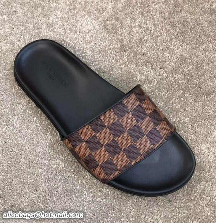 Perfect Discount Louis Vuitton Waterfront Rubber Mules LV96727 Damier Ebene Canvas