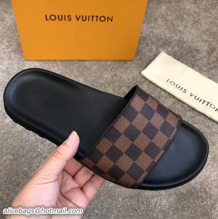 Perfect Discount Louis Vuitton Waterfront Rubber Mules LV96727 Damier Ebene Canvas