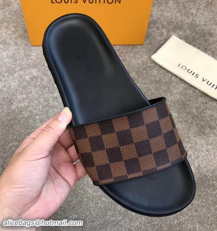 Perfect Discount Louis Vuitton Waterfront Rubber Mules LV96727 Damier Ebene Canvas