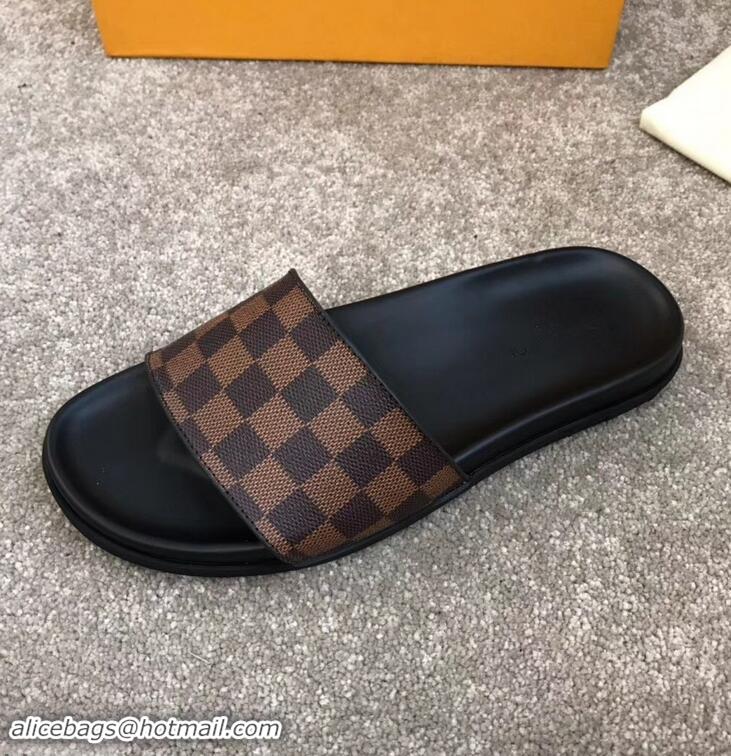 Perfect Discount Louis Vuitton Waterfront Rubber Mules LV96727 Damier Ebene Canvas