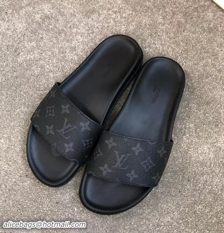 Hot Sell Louis Vuitton Waterfront Rubber Mules LV96727 Monogram Eclipse Canvas