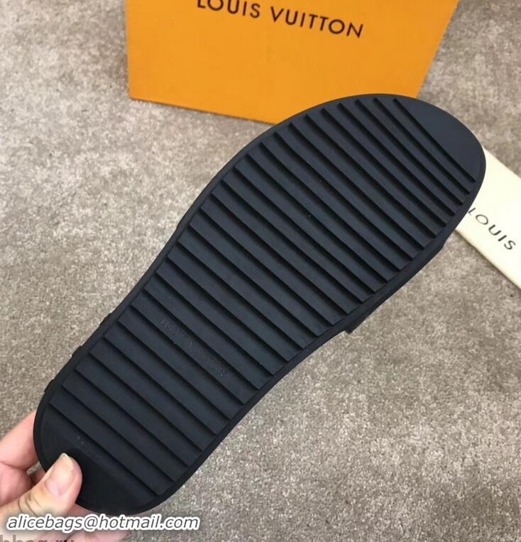 Hot Sell Louis Vuitton Waterfront Rubber Mules LV96727 Monogram Eclipse Canvas