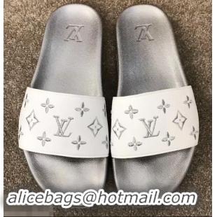 Classic Faux Louis Vuitton Waterfront Rubber Mules Mules LV96727 Monogram Silver