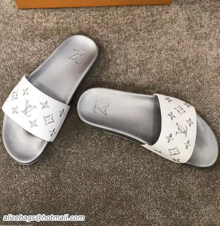 Classic Faux Louis Vuitton Waterfront Rubber Mules Mules LV96727 Monogram Silver