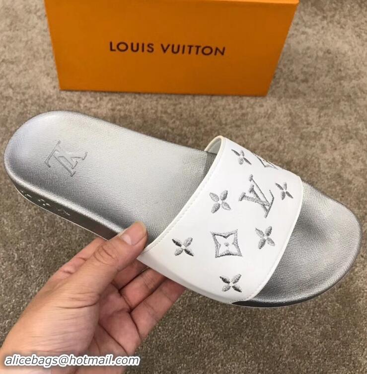 Classic Faux Louis Vuitton Waterfront Rubber Mules Mules LV96727 Monogram Silver