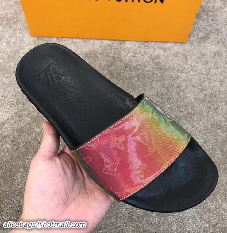 Recommended Louis Vuitton Waterfront Rubber Mules Mules LV96727 Monogram Iridescent Green