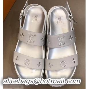 Sumptuous Louis Vuitton Monogram Rubber Sandals LV96742 Silver 2019