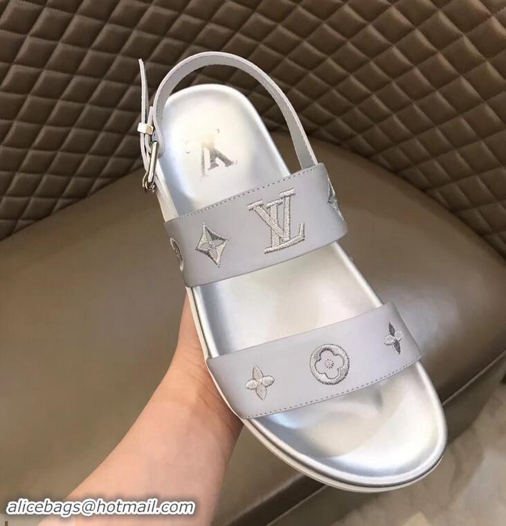 Sumptuous Louis Vuitton Monogram Rubber Sandals LV96742 Silver 2019