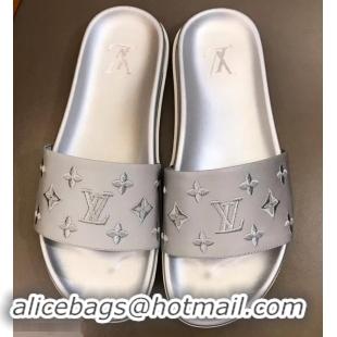 Imitation Louis Vuitton Monogram Rubber Mules LV96744 Silver 2019