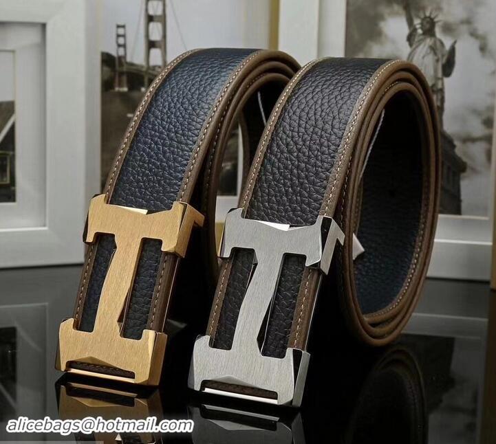 Best Price Hermes Width 3.8cm Calfskin Leather Belts 619011 Black/Gold