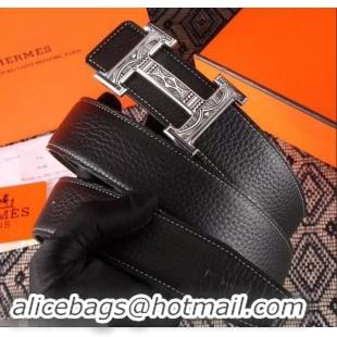 Sumptuous Hermes Grained Calfskin Leather Belt 619012