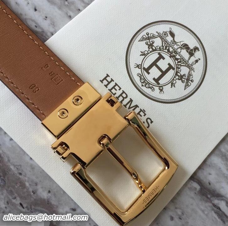 Good Looking Hermes Square Buckle Leather Belt 619016 Black/Gold