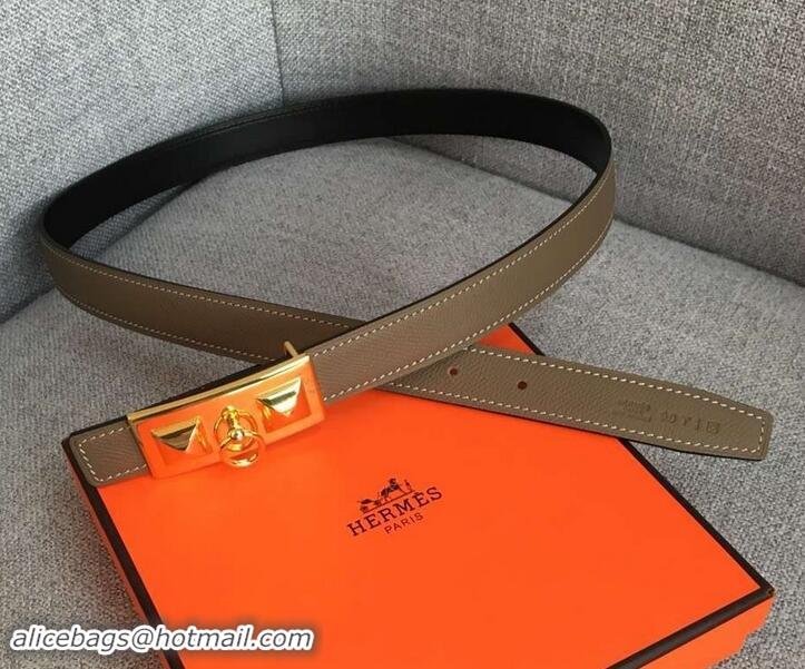 Perfect Hermes Width 2.5cm Collier De Chien Buckle Belt Etoupe/Gold 619017