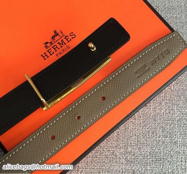 Perfect Hermes Width 2.5cm Collier De Chien Buckle Belt Etoupe/Gold 619017