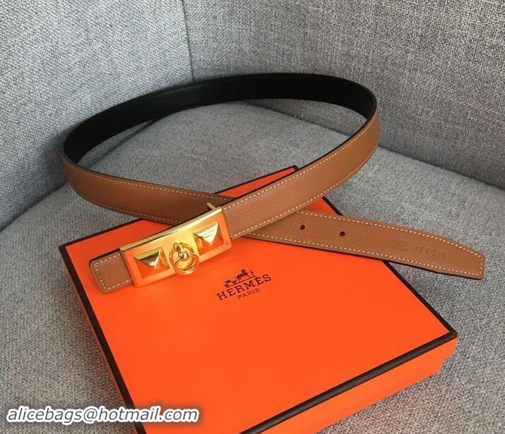 Perfect Hermes Width 2.5cm Collier De Chien Buckle Belt Brown/Gold 619018