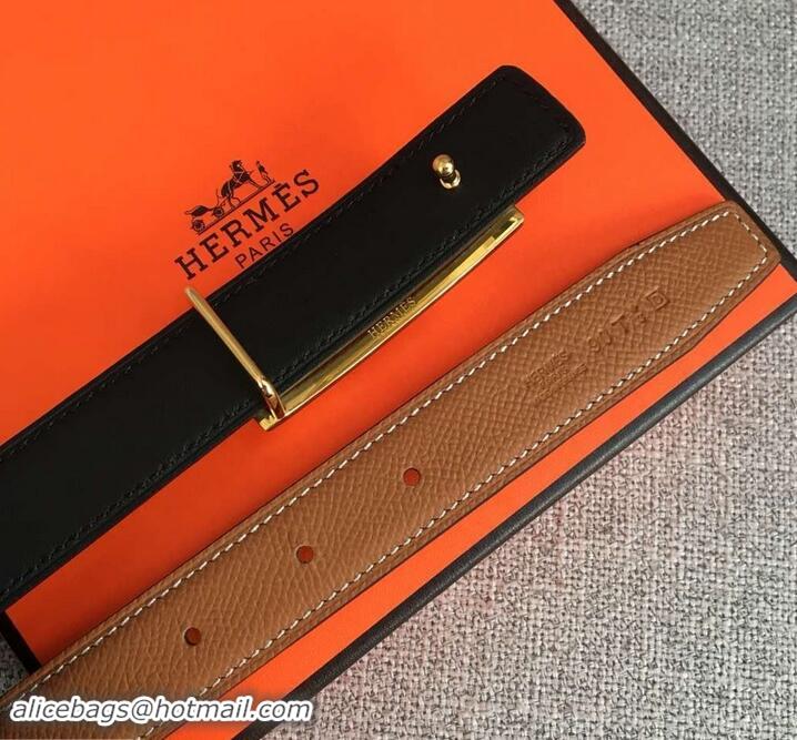 Perfect Hermes Width 2.5cm Collier De Chien Buckle Belt Brown/Gold 619018