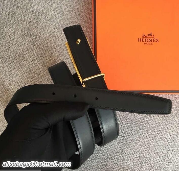 Expensive Hermes Width 2.5cm Collier De Chien Buckle Belt 619018 Black/Gold