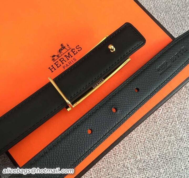 Expensive Hermes Width 2.5cm Collier De Chien Buckle Belt 619018 Black/Gold