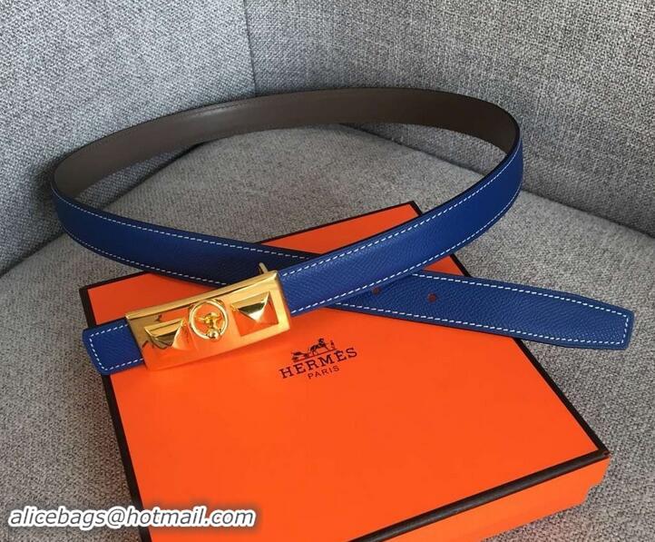 Best Quality Hermes Width 2.5cm Collier De Chien Buckle Belt 619018 Blue/Gold