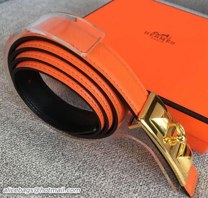 Best Product Hermes Width 2.5cm Collier De Chien Buckle Belt 619018 Orange/Gold