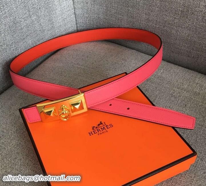 Best Luxury Hermes Width 2.5cm Collier De Chien Buckle Belt 619018 Pink/Gold