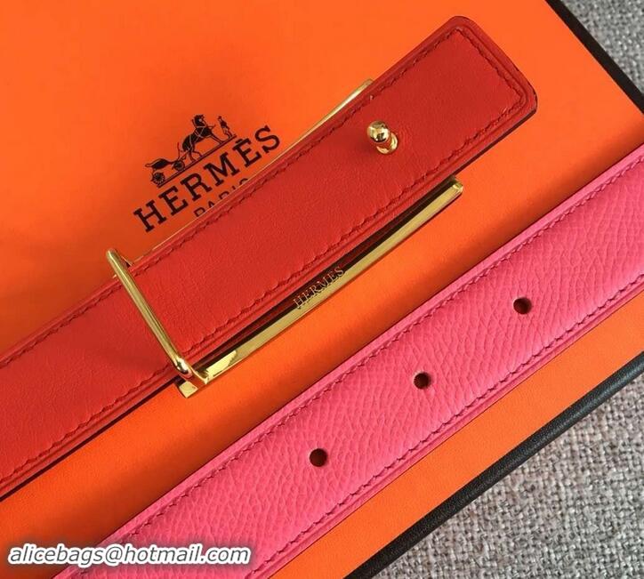 Best Luxury Hermes Width 2.5cm Collier De Chien Buckle Belt 619018 Pink/Gold