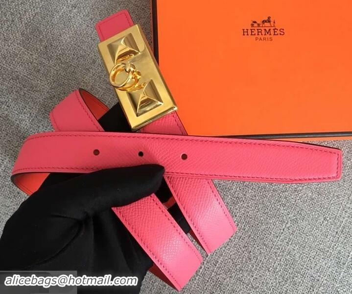 Best Luxury Hermes Width 2.5cm Collier De Chien Buckle Belt 619018 Pink/Gold