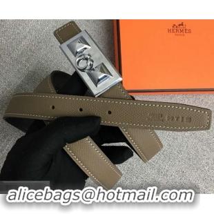 New Fashion Luxury Hermes Width 2.5cm Collier De Chien Buckle Belt 619018 Etoupe/Silver