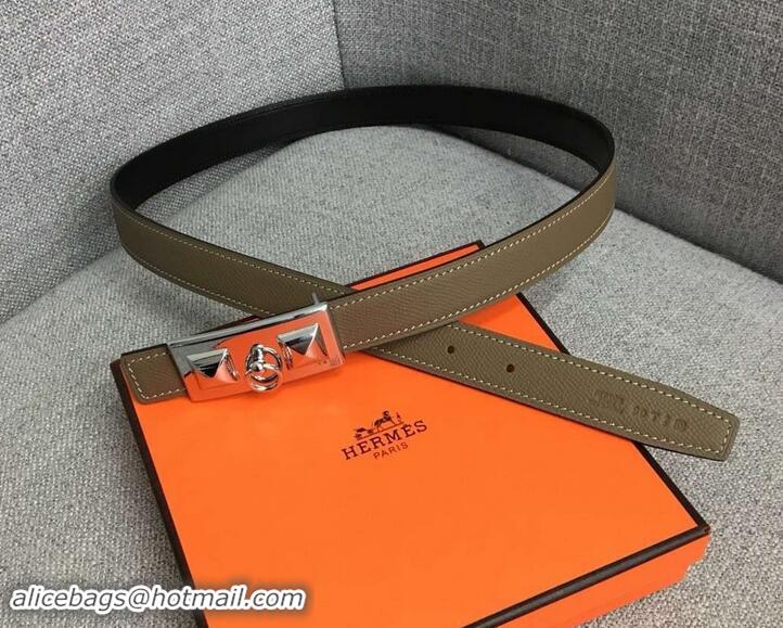 New Fashion Luxury Hermes Width 2.5cm Collier De Chien Buckle Belt 619018 Etoupe/Silver