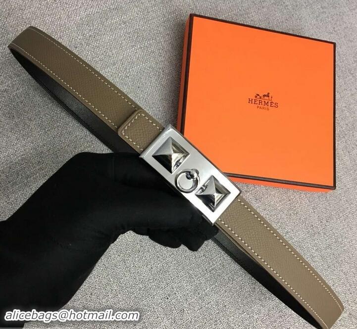 New Fashion Luxury Hermes Width 2.5cm Collier De Chien Buckle Belt 619018 Etoupe/Silver