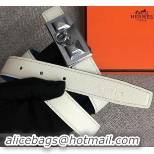 Classic Practical Hermes Width 2.5cm Collier De Chien Buckle Belt 619018 White/Silver