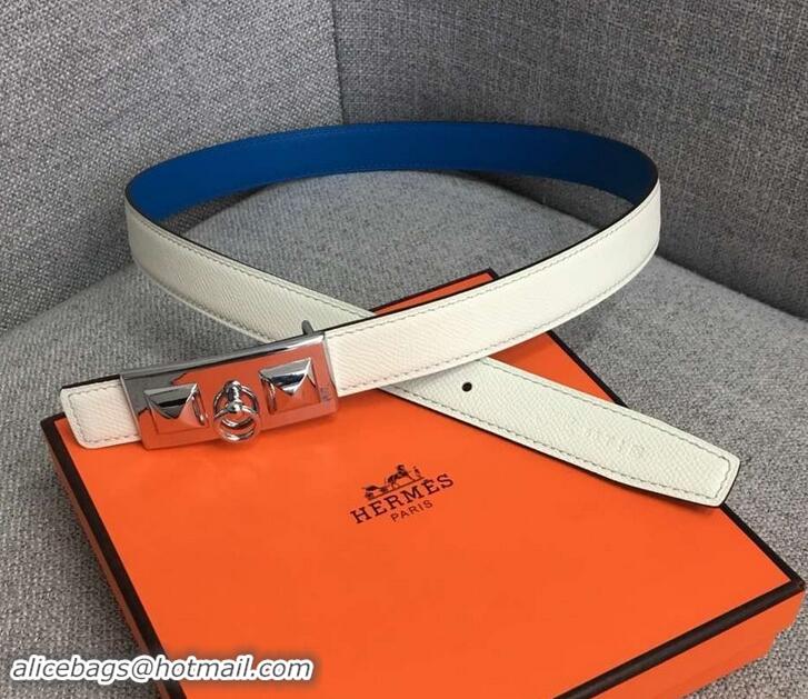 Classic Practical Hermes Width 2.5cm Collier De Chien Buckle Belt 619018 White/Silver