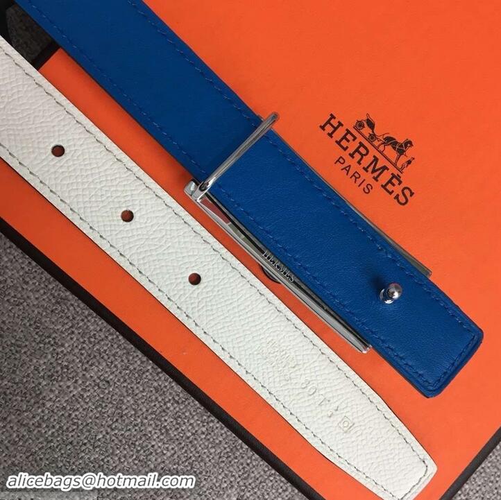 Classic Practical Hermes Width 2.5cm Collier De Chien Buckle Belt 619018 White/Silver