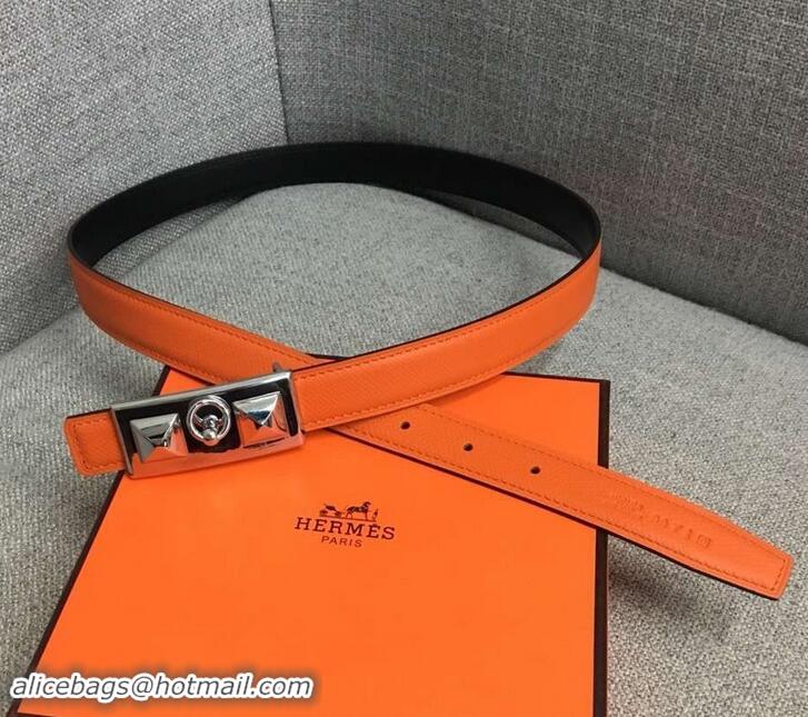 Famous Hermes Width 2.5cm Collier De Chien Buckle Belt 619018 Orange/Silver