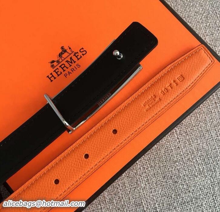 Famous Hermes Width 2.5cm Collier De Chien Buckle Belt 619018 Orange/Silver