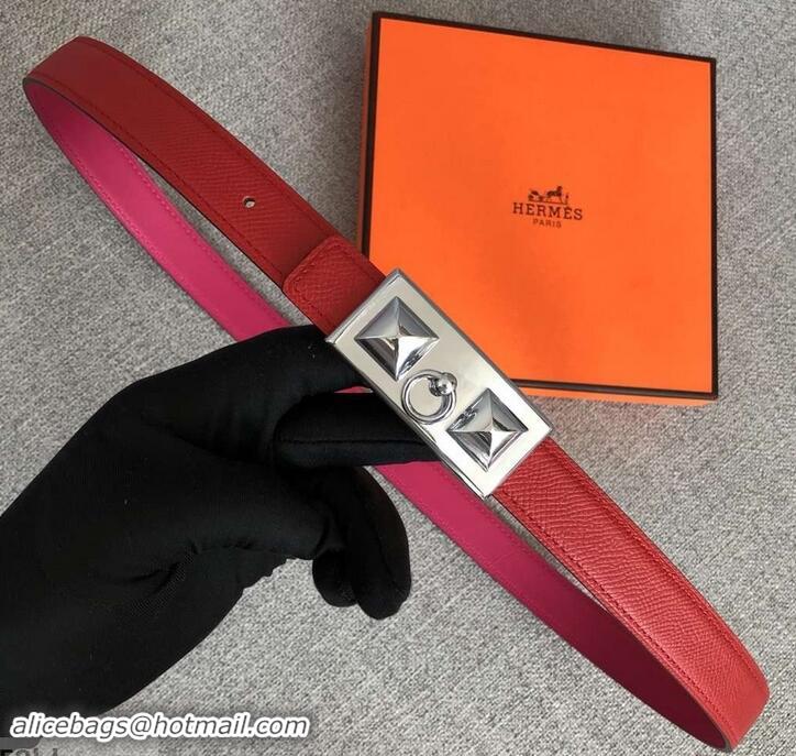 Affordable Price Hermes Width 2.5cm Collier De Chien Buckle Belt 619018 Red/Silver