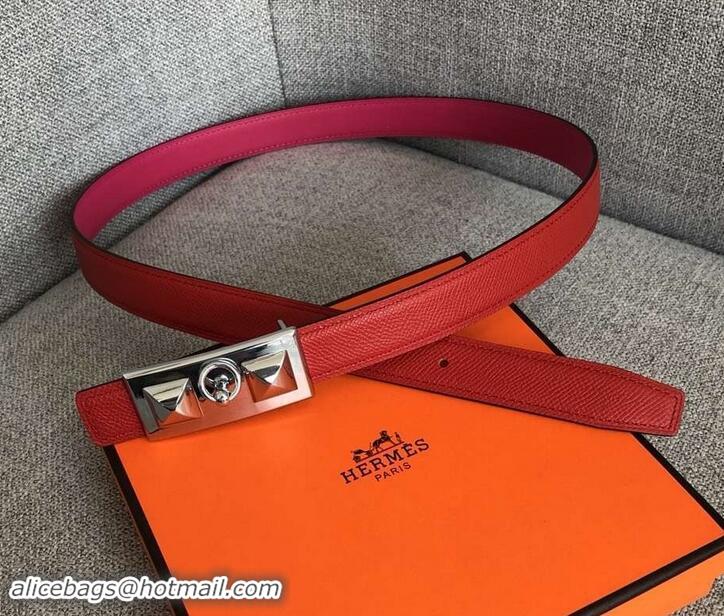 Affordable Price Hermes Width 2.5cm Collier De Chien Buckle Belt 619018 Red/Silver