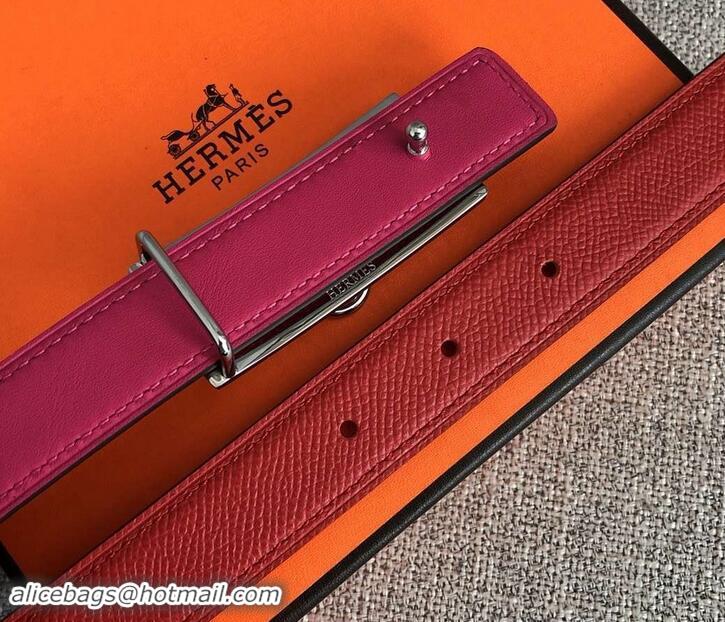 Affordable Price Hermes Width 2.5cm Collier De Chien Buckle Belt 619018 Red/Silver