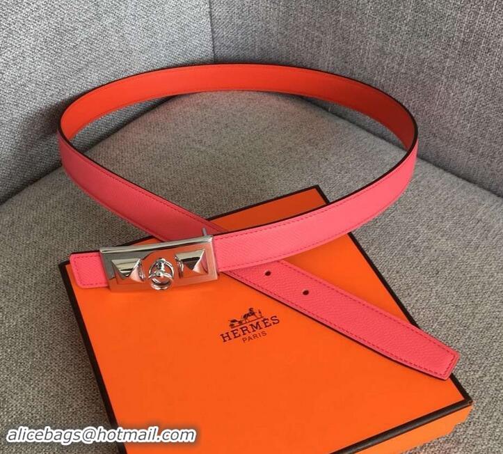 Super Quality Hermes Width 2.5cm Collier De Chien Buckle Belt 619018 Pink/Silver