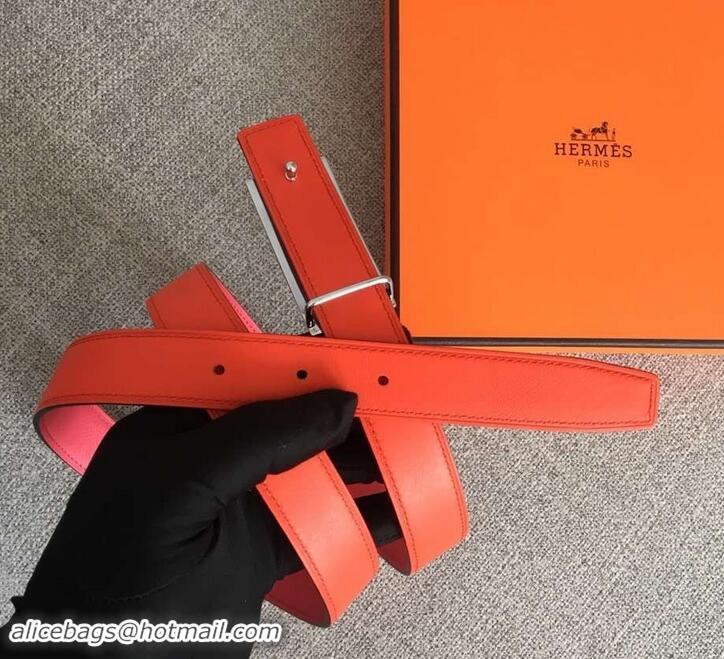 Super Quality Hermes Width 2.5cm Collier De Chien Buckle Belt 619018 Pink/Silver