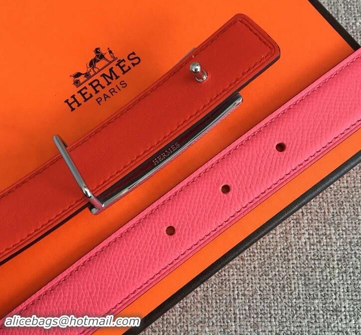 Super Quality Hermes Width 2.5cm Collier De Chien Buckle Belt 619018 Pink/Silver