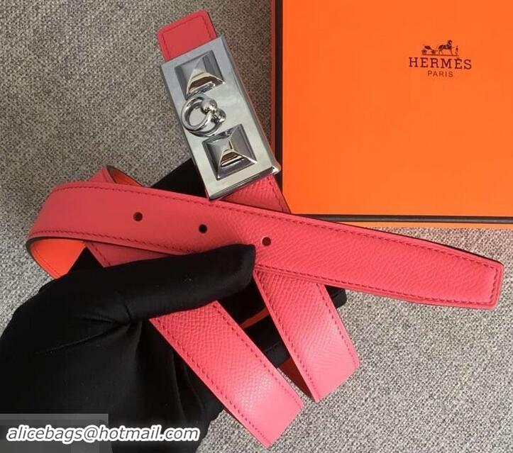 Super Quality Hermes Width 2.5cm Collier De Chien Buckle Belt 619018 Pink/Silver