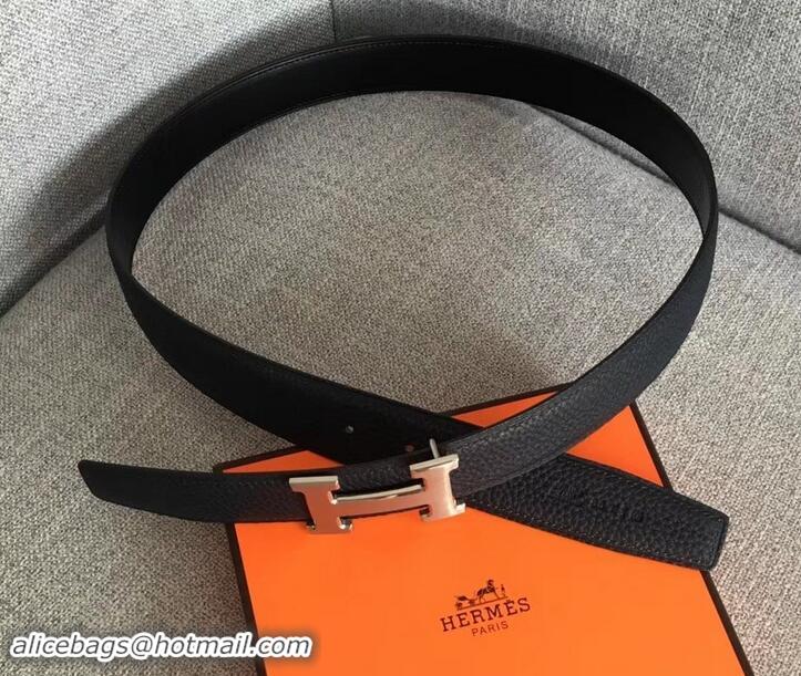 Top Quality Hermes Width 3.2cm Reversible Leather Constance H Buckle Belt 619021 Navy Blue/Silver