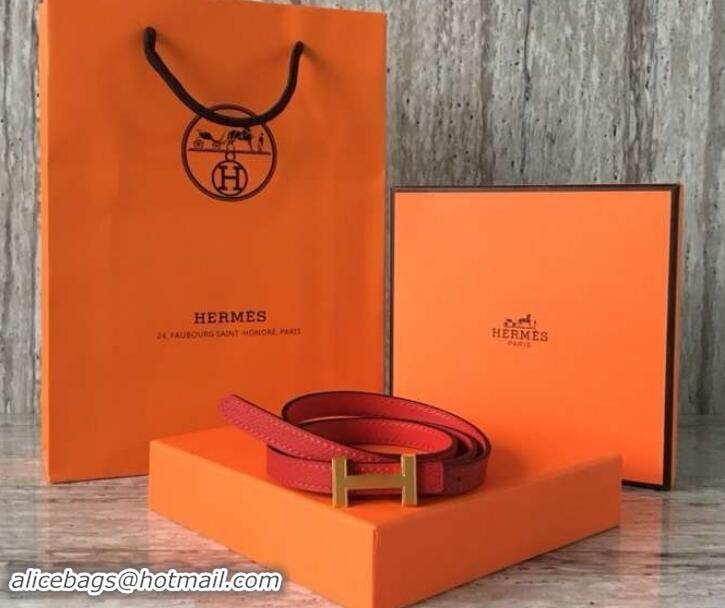 AAAAA Hermes Width 1.3cm Reversible Leather Constance H Buckle Belt 619022 Red/Gold