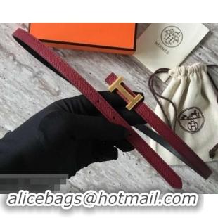 Discount Hermes Width 1.3cm Reversible Leather Constance H Buckle Belt 619022 Date Red/Gold