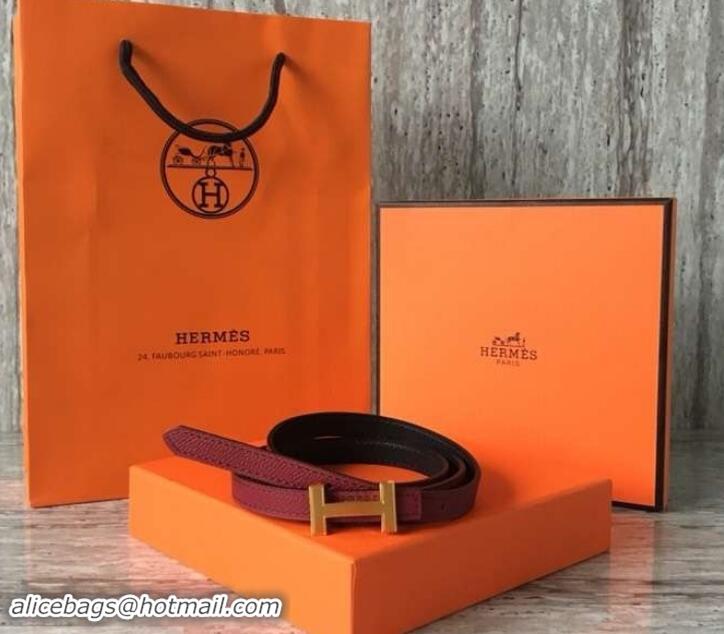 Discount Hermes Width 1.3cm Reversible Leather Constance H Buckle Belt 619022 Date Red/Gold