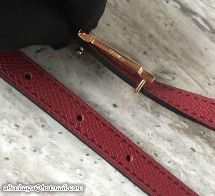 Discount Hermes Width 1.3cm Reversible Leather Constance H Buckle Belt 619022 Date Red/Gold